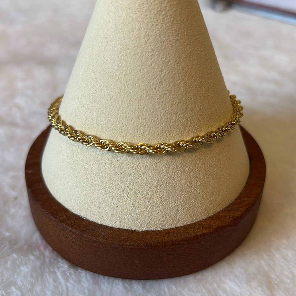 NEW 8” 3mm Rope 18k Yellow Gold Filled Bracelet